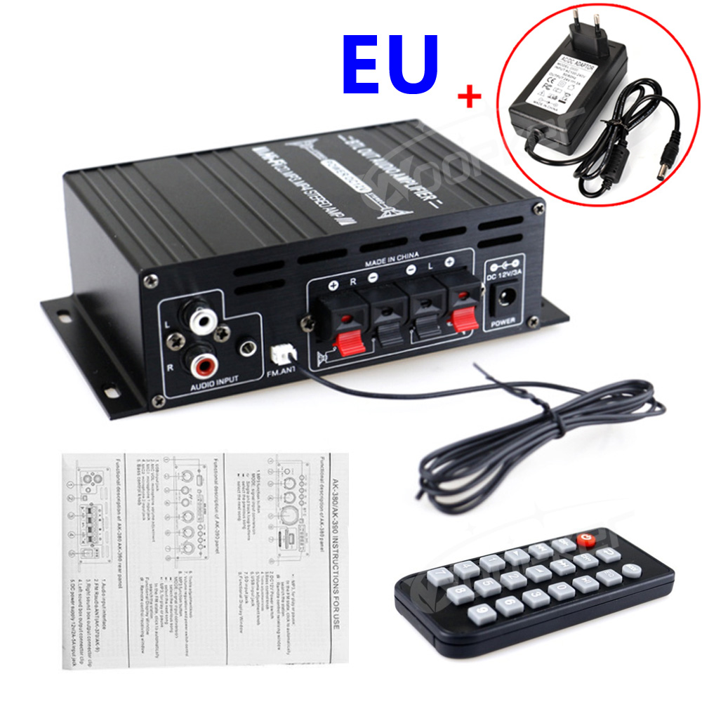 Woopker AK55/AK45 Pro/AK390/AK380 Sound Amplifier Bluetooth Amplifier HiFi Digital Audio Subwoofer 2 Channel FM USB Home Theater: transparent