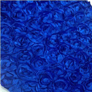 LANLINYING 3D Satin Rose Flower Fabric Material Textile For Sewing Cloth Handmade Wedding Decorate Carpet Cloth D292: deep blue