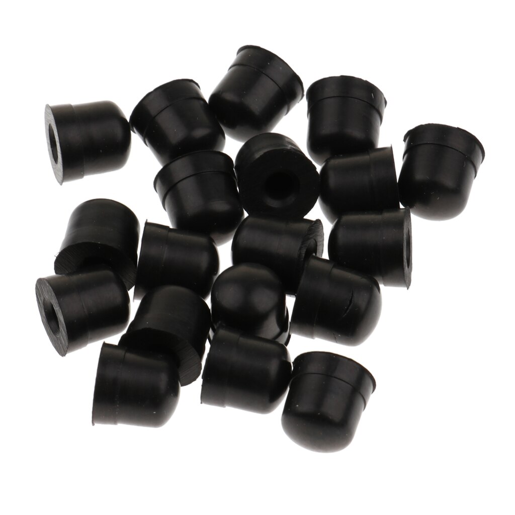 20pcs Black Silicone Trombone Slide Tips Bow Rubber End Tip Bumper For Trombone Replacement Repair Parts Accessory