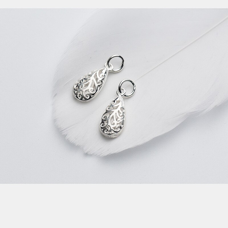 Uqbing 17*8*4 Mm Vintage 925 Sterling Zilver Eenvoudige Hollow Hanger Bedels Voor Diy Kettingen Sieraden maken Bevindingen