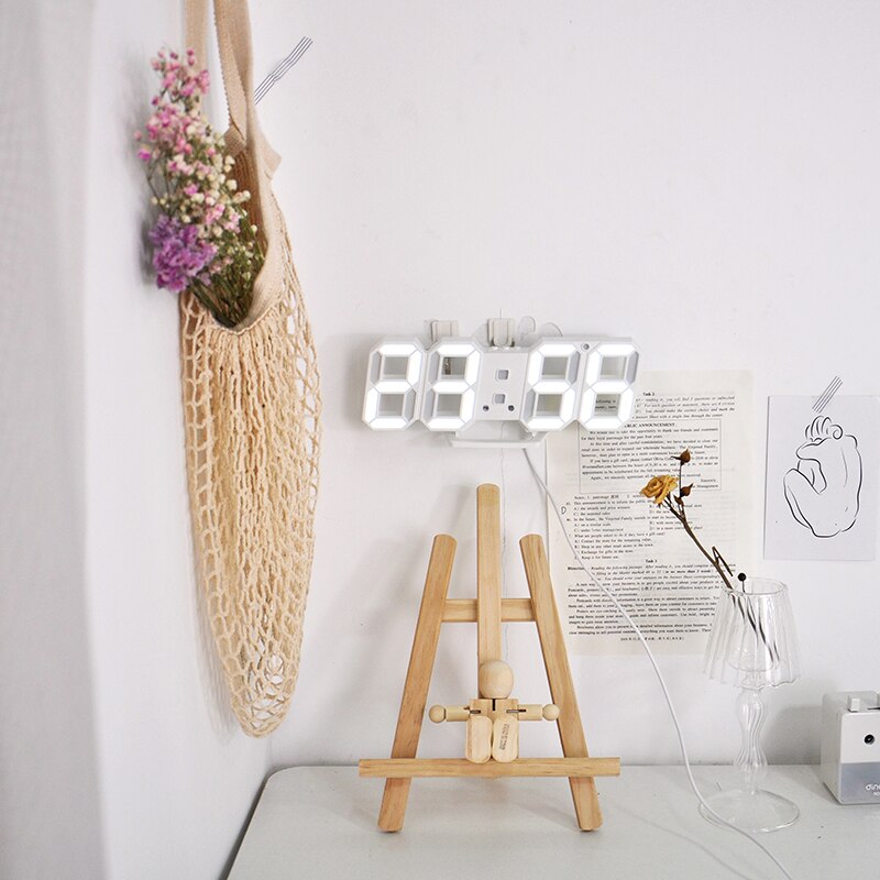 3D LED Digital Alarm Uhren Zauberstab Hängen Uhr Tisch Uhr Kalender Thermometer Anzeige Schlummern Funktion Büro Elektronische Uhr