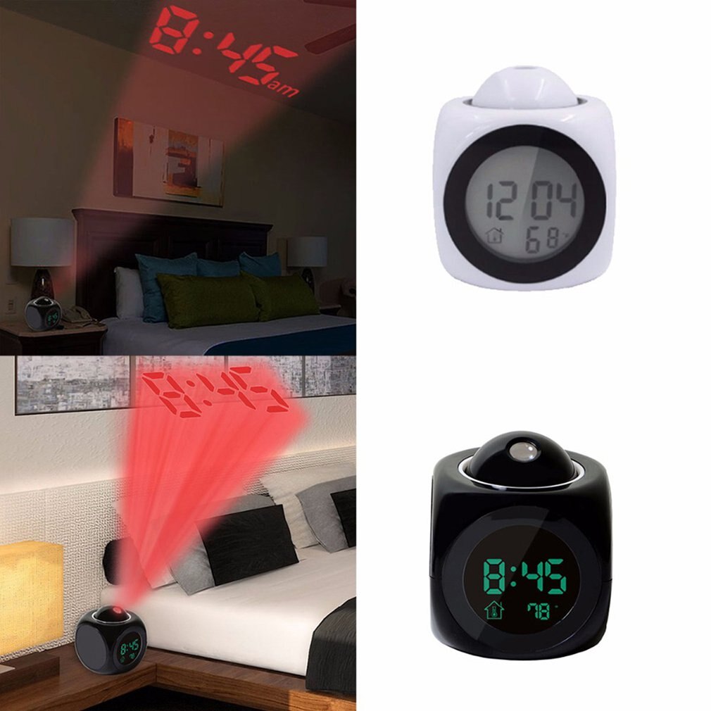 Multifunctional Projection Report Clock Led Lamp Projection Alarm Clock Voice Report Clock Projection Clock
