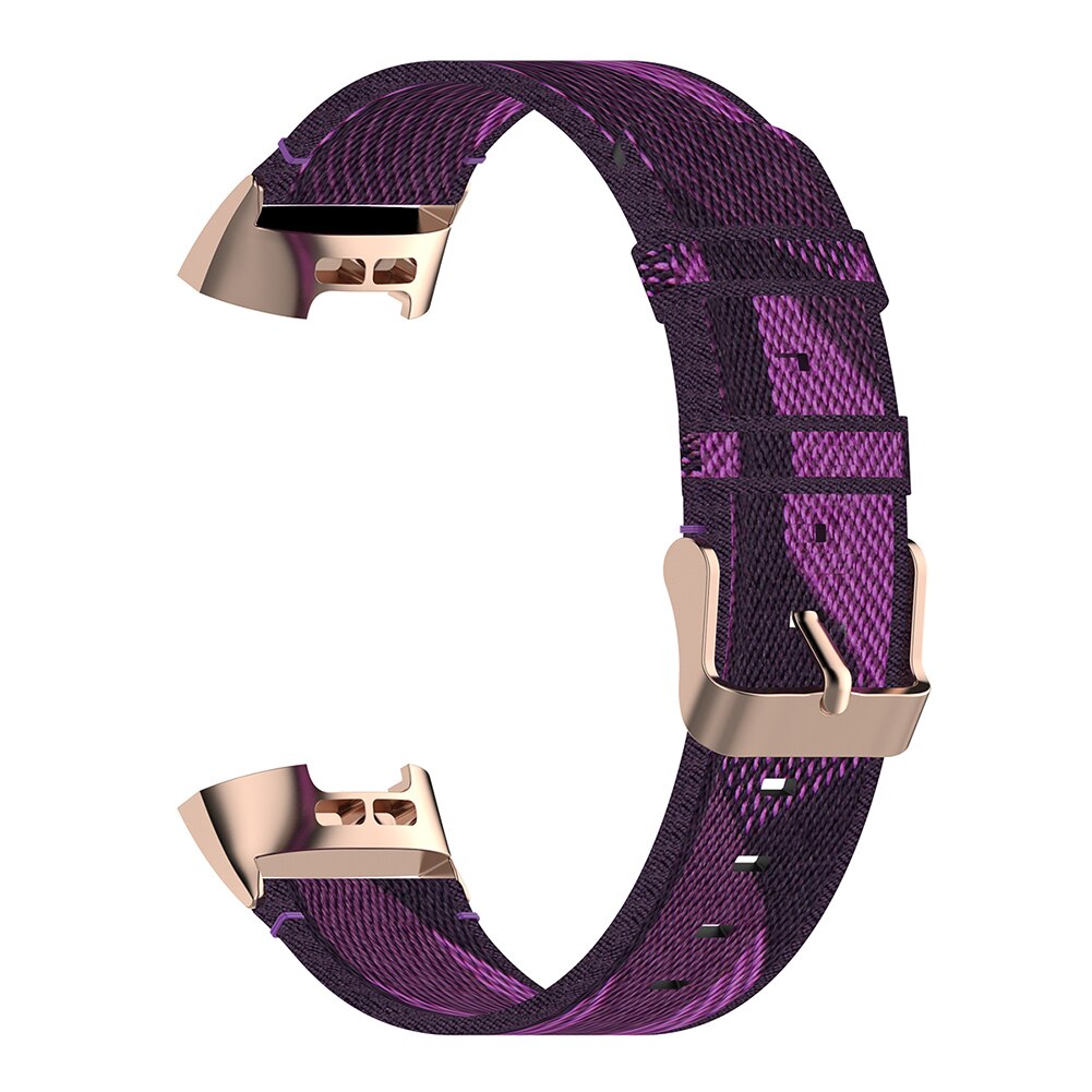 Udskiftning rem nylon moderigtigt urskive armbåndsur til fitbit charge 4 3 se fitness tracker armbånd: Lilla