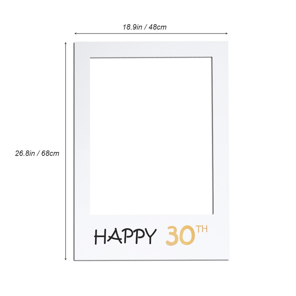 Happy 30th DIY Paper Picture Frame Cutouts Photo Booth Props for Birthday Party