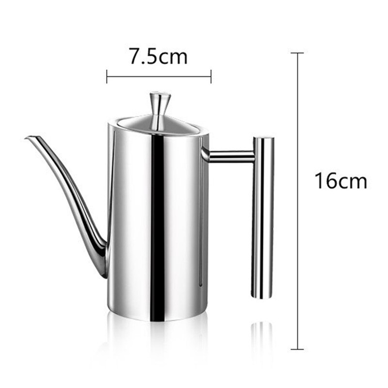 Stainless Steel Long Mouth Oil Bottle Oil Pot Leak-Proof Oil Bottle Soy Sauce Bottle Household Seasoning Bottle Kitchen Supplies: small