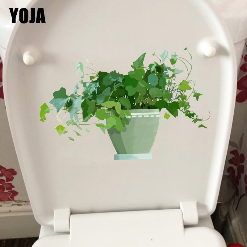 YOJA 23.6*15.3 CM Handgeschilderde Plant Pot Verse Wc Sticker Home Woonkamer Muur Decor T1-0947