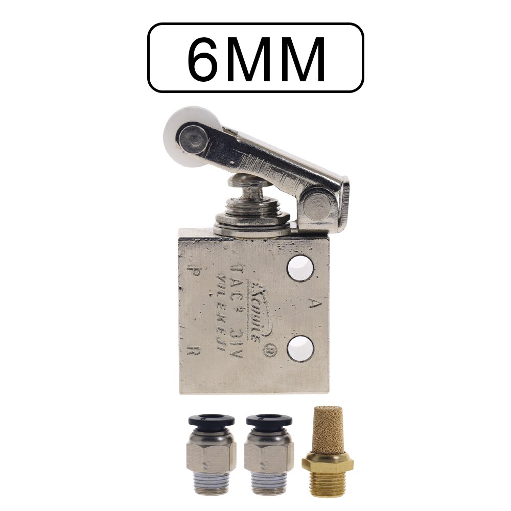 Vanne Mécanique Pneumatique TAC2-31V 3 Voies 2 Positions – Levier Retour Automatique, Filetage 1/8" Avec Raccords 8mm
