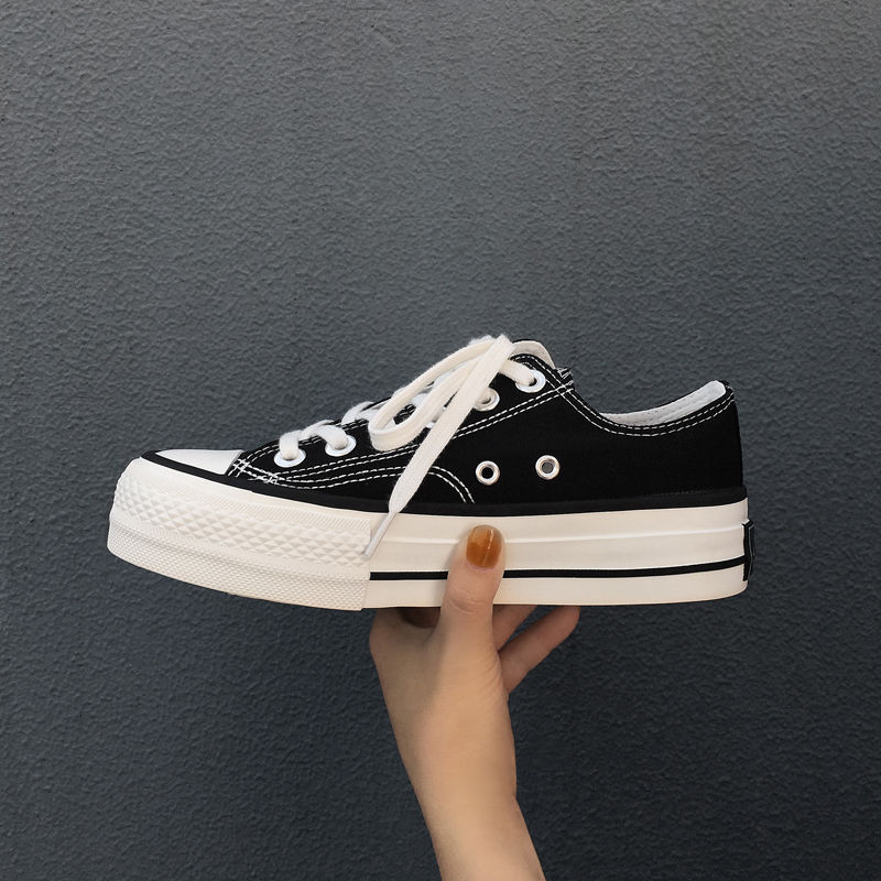 Spring/Autumn ladies platform canvas shoes women shoes sneakers Lace-Up Solid zapatillas mujer B-20: B / 9