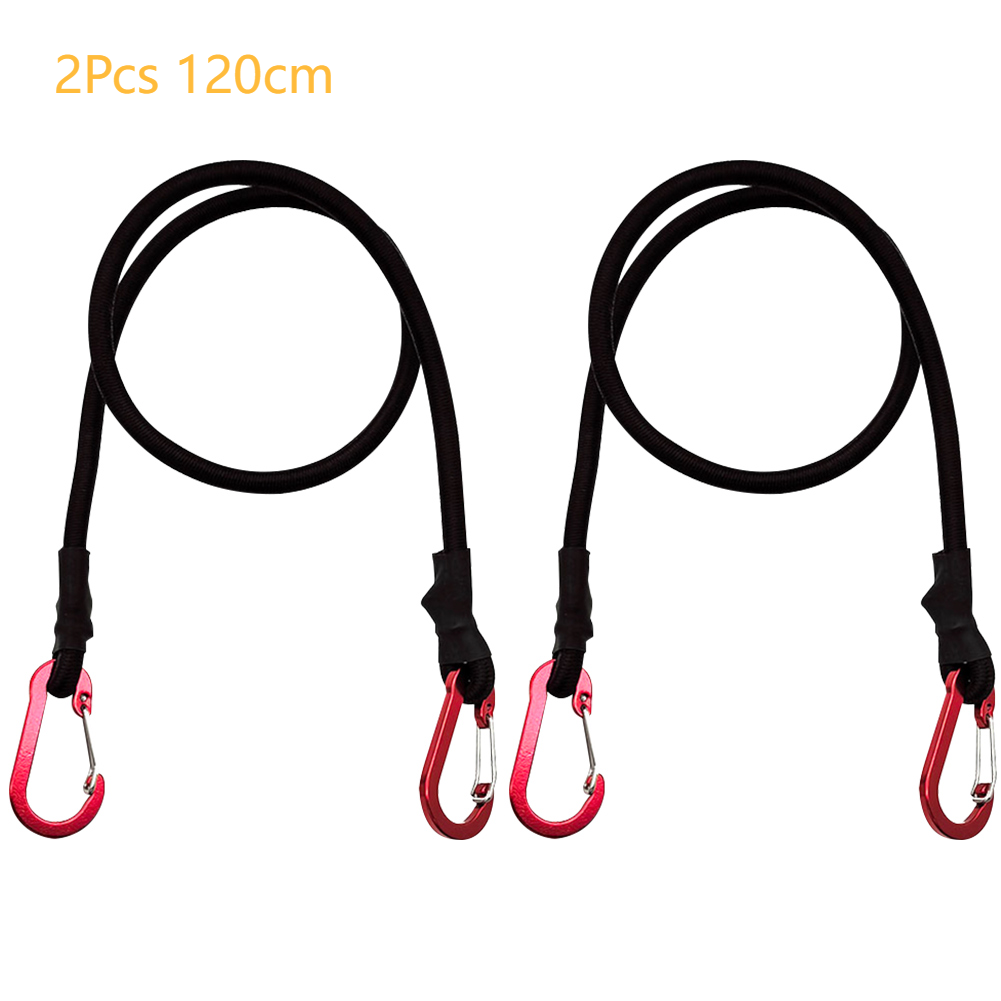 Cordón elástico de alta resistencia de 60/90/120cm, correa de amarre, ganchos de mosquetón, cuerdas de embalaje de equipaje para Kayak, accesorios de Camping: Blanco