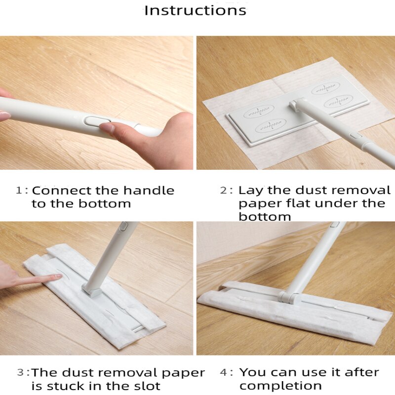 Electrostatic Dust Collector Mop Disposable Vacuum Paper Floor Wipes Thread Flat Mop Home Cleaning Tool For Home U3