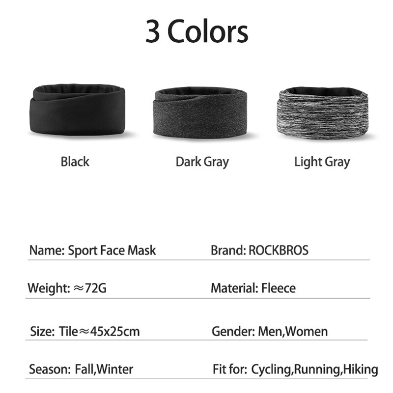 ROCKBROS-mascarilla de Ciclismo de invierno, Bandana transpirable a prueba de viento, máscara facial cálida, gorro térmico de lana para el cuello