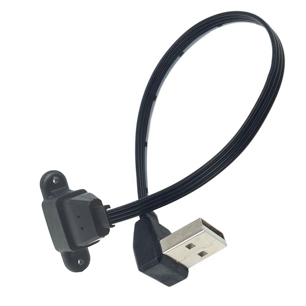 5CM 10CM 20CM 50CM 1M USB extension cable elbow 2.0 data cable with screw holes for fixing baffle male to female with ears 2.0 e