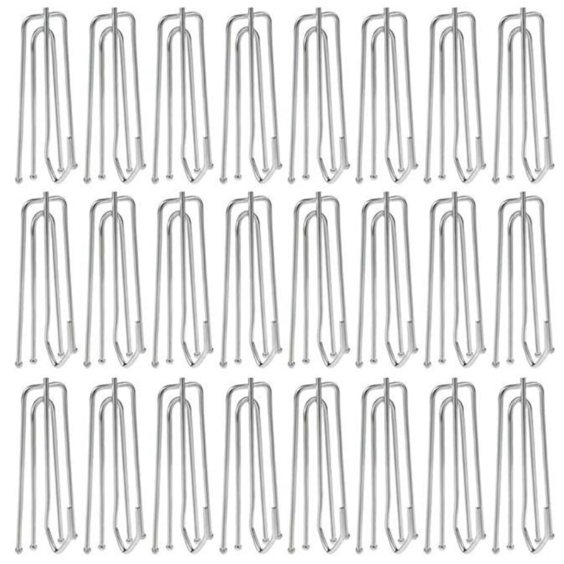 100 stk/parti gardin teip krok Brann gaffel krok gardin tilbehør gardin klut ringe klemme spor 4 stifter klype plisse krok klips: misligholde tittel