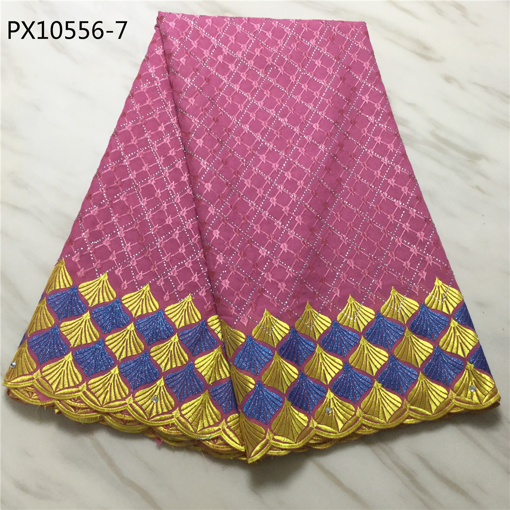 African Women white color swiss voile lace cotton stock fabric: 7