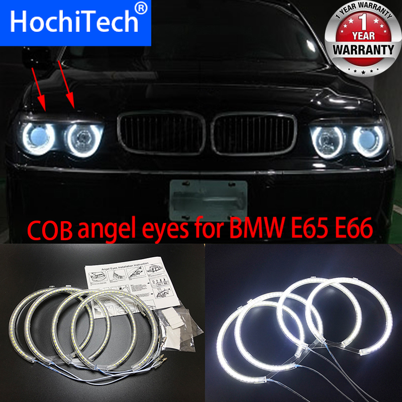 HochiTech voor BMW E65 E66 Alpina B7 745i 745Li pre-facelift Ultra bright SMD witte LED angel eyes 2600LM 12V halo ring kit DRL