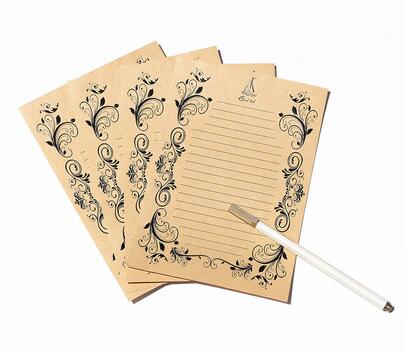 4 szt. klasyczny papier robić pisania wytłaczanie na gorąco papier kopertowy pisanie kartka z wiadomością rysunek szkicownik projekt blankiet firmowy materiały piśmienne: B