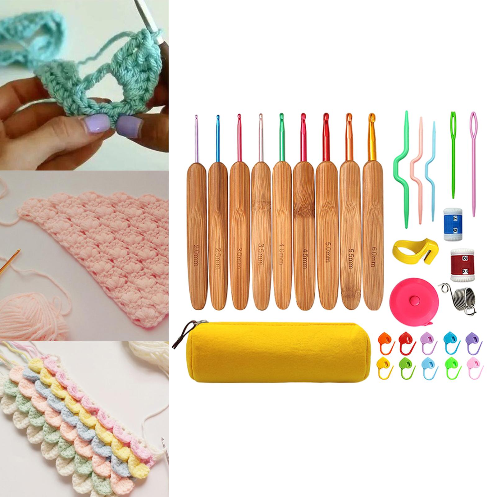 Crochet Hooks Set Kit Ergonomic Yarn Knitting Needles Tools Set for Arthritic Hands Crochet Needle Sewing Weave Tool Accessories