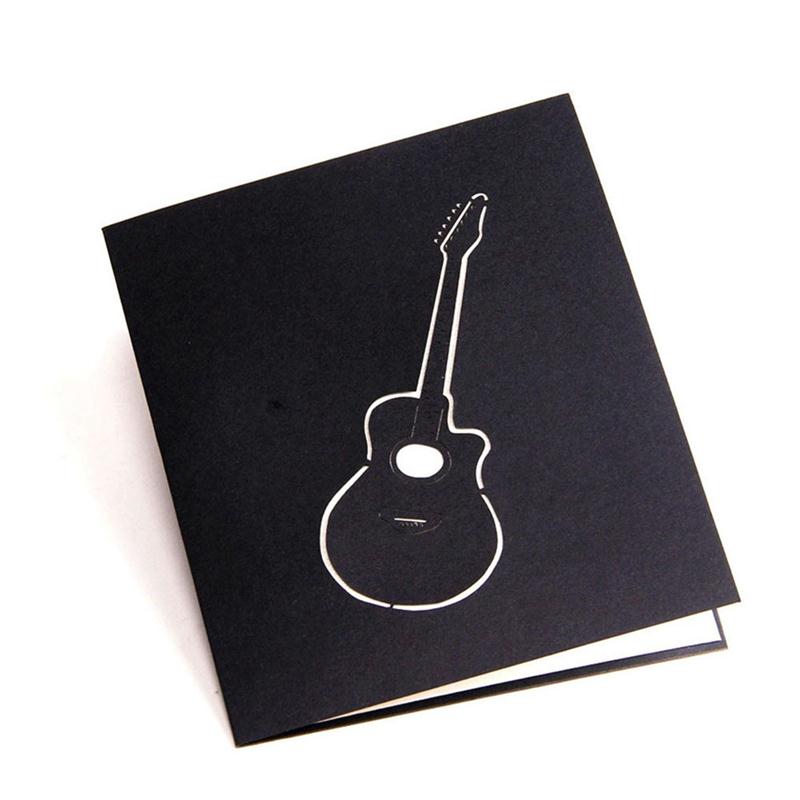 Guitar 3D Pop Up Greeting Card Handmade Card For Birthday Wedding Anniversary Merry Christmas Thanksgiving Valentine'S Day
