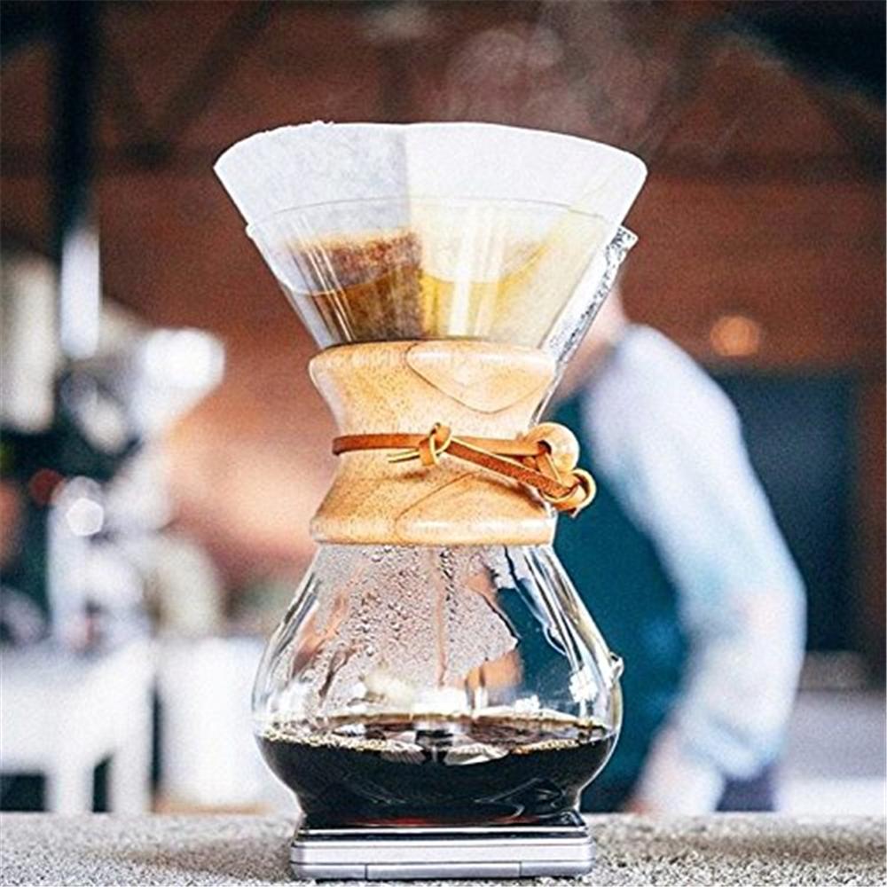 400Ml 600Ml 800Ml Resistant Glass Coffee Kettle Stainless Steel Filter Drip Brewing Brewer Coffee Pot Dripper Barista Pour