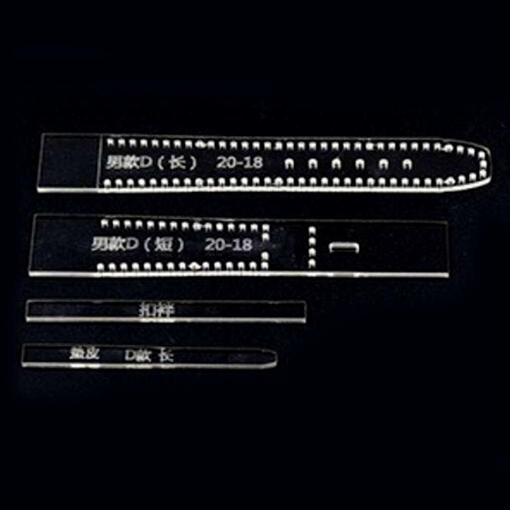 4pcs Leather Craft Clear Acrylic Watch Strap Band Stencil Template: D 20-18mm 