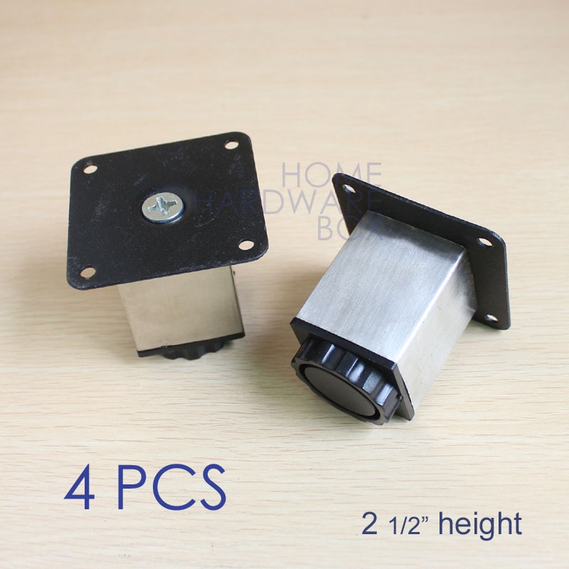 6cm 4 pc stainless steel square leg cabinet stand kittchen feet metal adjustable