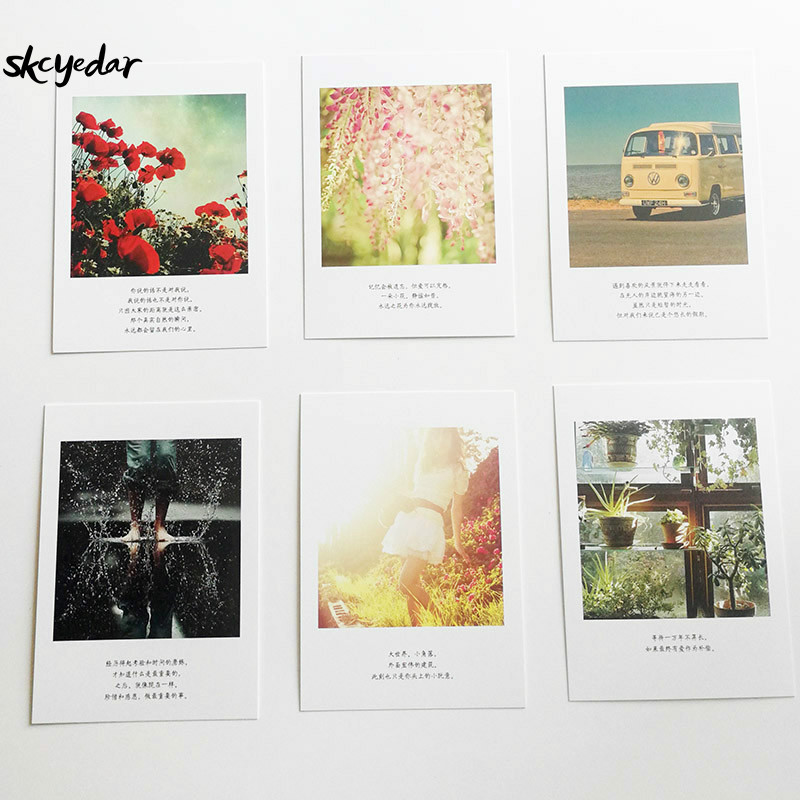 30 unids/caja el hermoso Momento romántico Retro tarjetas de felicitación para el amante de la fotografía tarjetas postales con chino de frases