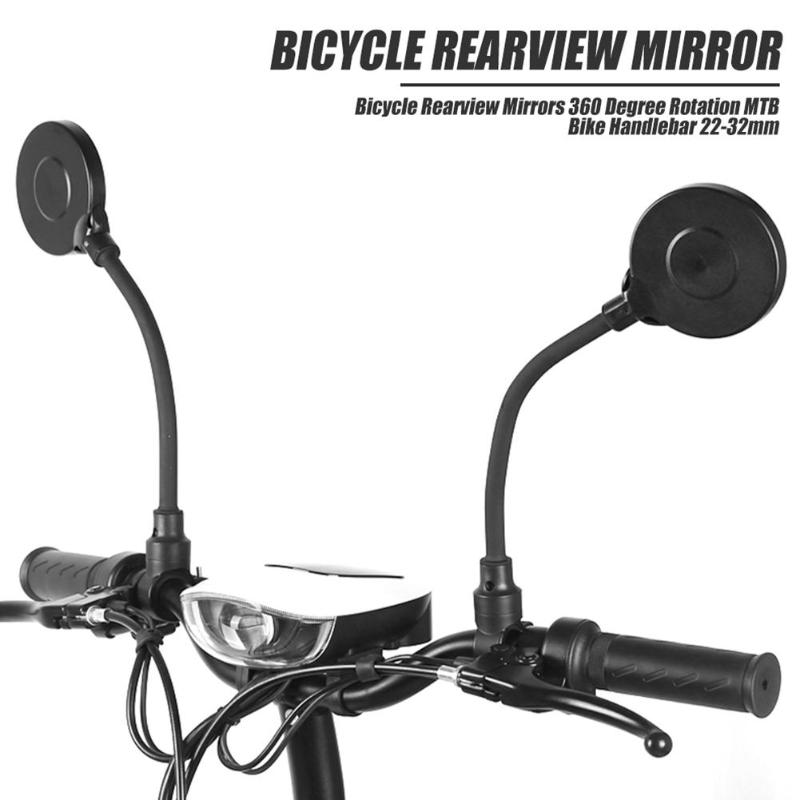 Fleksibel cykel bakspejl fremragende holdbar plexiglas abs proces sikkerhed rundt mtb styr venstre / højre spejl
