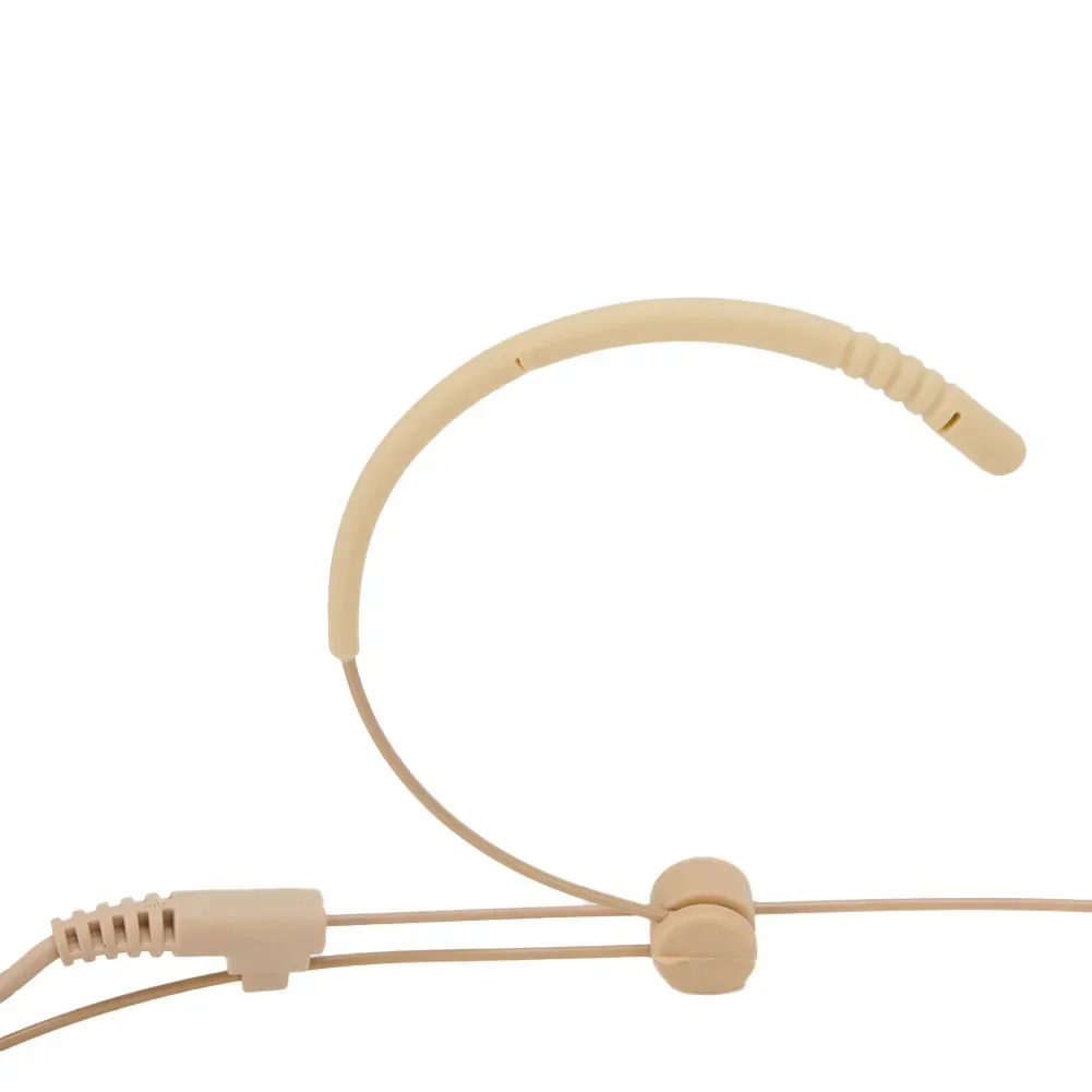 1 Pcs Beige Double Earhook Ear Hook Omnidirectional Condenser Headset Mic Headworn Microphone 3.5mm 3 Pin 4 Pin XLR Plug