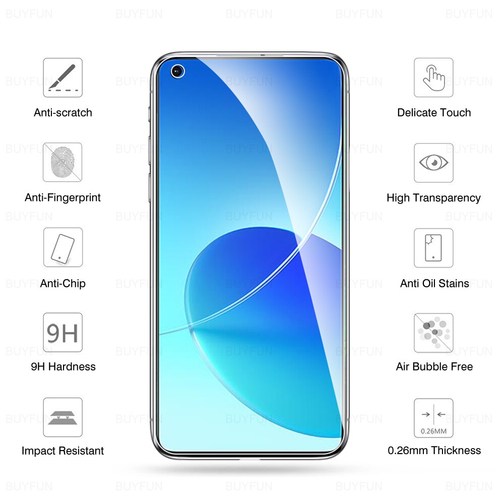2Pcs Gehard Glas Screen Protector Voor Oppo Reno 6 4G 5G 6Z Reno6 Opo Volledige Cover Case beschermende Film Op De Voor 6.4 "CPH2235