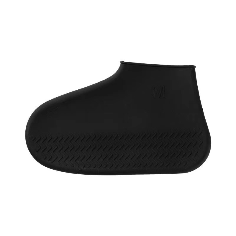 1 Paar wasserdichte, rutschfeste Silikonschuhe, hochelastisch, verschleißfest, unisex-Regenstiefel für regnerische Tage Ich bin Freien, wiederverwendbarer Schuhüberzug: M / Schwarz