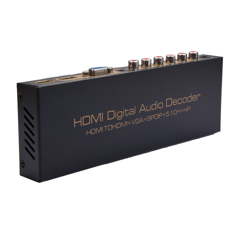 HDMI Digital o Decoder HDMI to HDMI+VGA+SPDIF+5.1CH+o Decoder for DVD, Blue-Ray DVD, PS3, 360 Player(EU Plug)