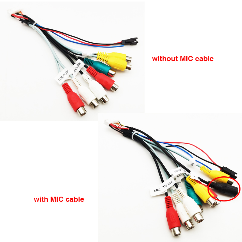 Câble audio RCA 20 broches, avec sortie caisson de basses, vidéo CVBS, entrée Aux, contrôle d'ampli, connecteur de ventilateur, prise micro, pour Android de voiture 16 broches
