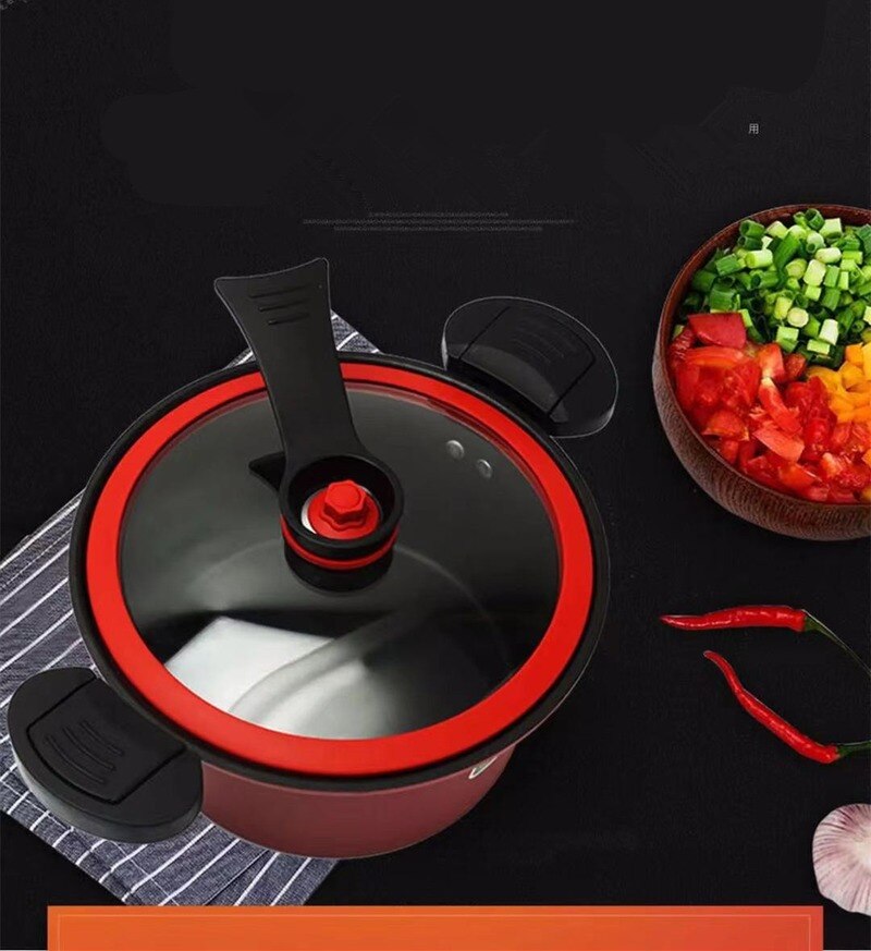 Olla de cocina al vacío a presión, utensilios de cocina para sopa, carnes, estufa de Gas/Olla a presión de fuego abierto, olla antiadherente