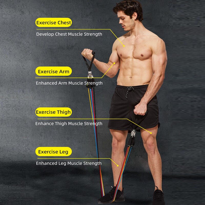 Conjunto de bandas de resistencia TMT TPE, alta elasticidad, gimnasio, ligas de goma, equipo de ejercicio para entrenamiento, Yoga, deportes, Crossfit