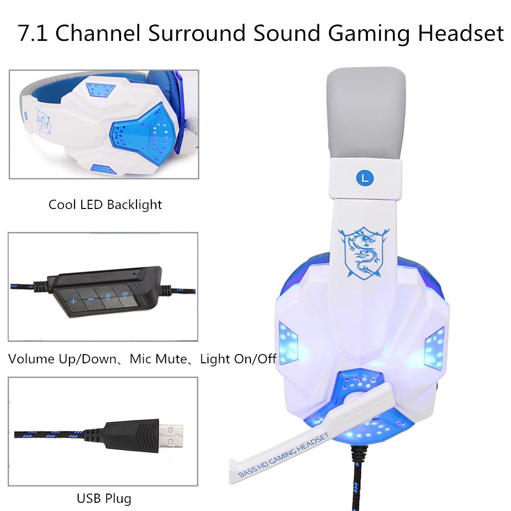 HobbyLane Gaming Headphones - USB 5.1 Stereo, Foldable Headset with Mic, Active Noise Cancelling for PC Gamers