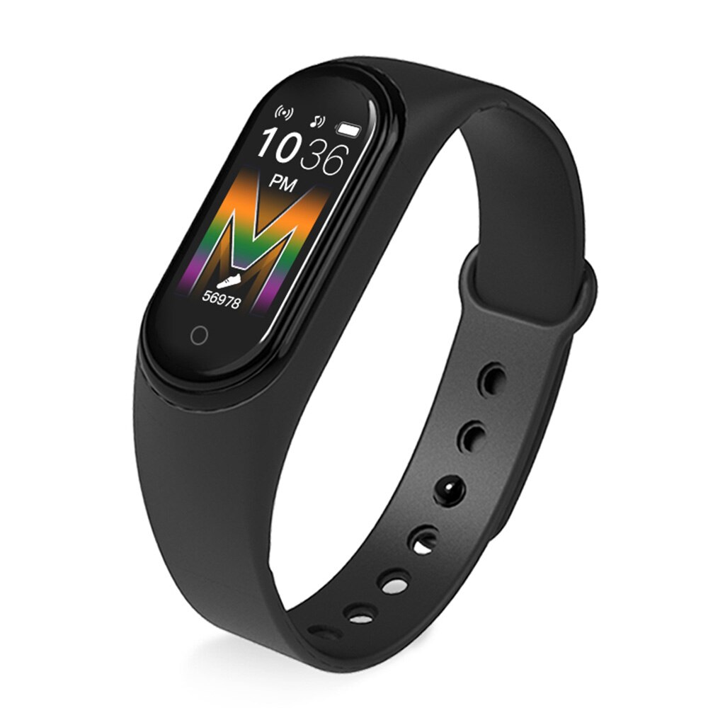M5 intelligent armbånd bt telefon fitness ur hjertefrekvens blodtryksmåler vandtæt (lilla) fitness udstyr til gym: Sort