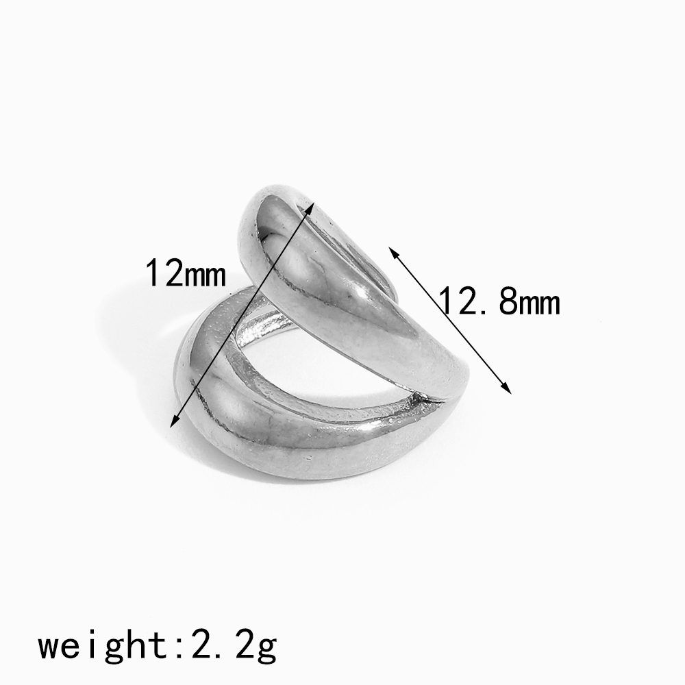 18K Gold Color Stainless Steel Multilayer Ear Clip Waterproof Metal Unique Trendy Women