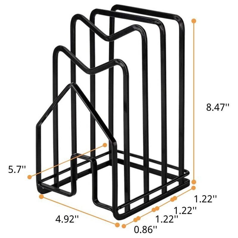 Cutting Board Rack Chopping Board Organizer Stand Holder Kitchen Countertop Pots Pan Lids Rack Organizer Flat Steel