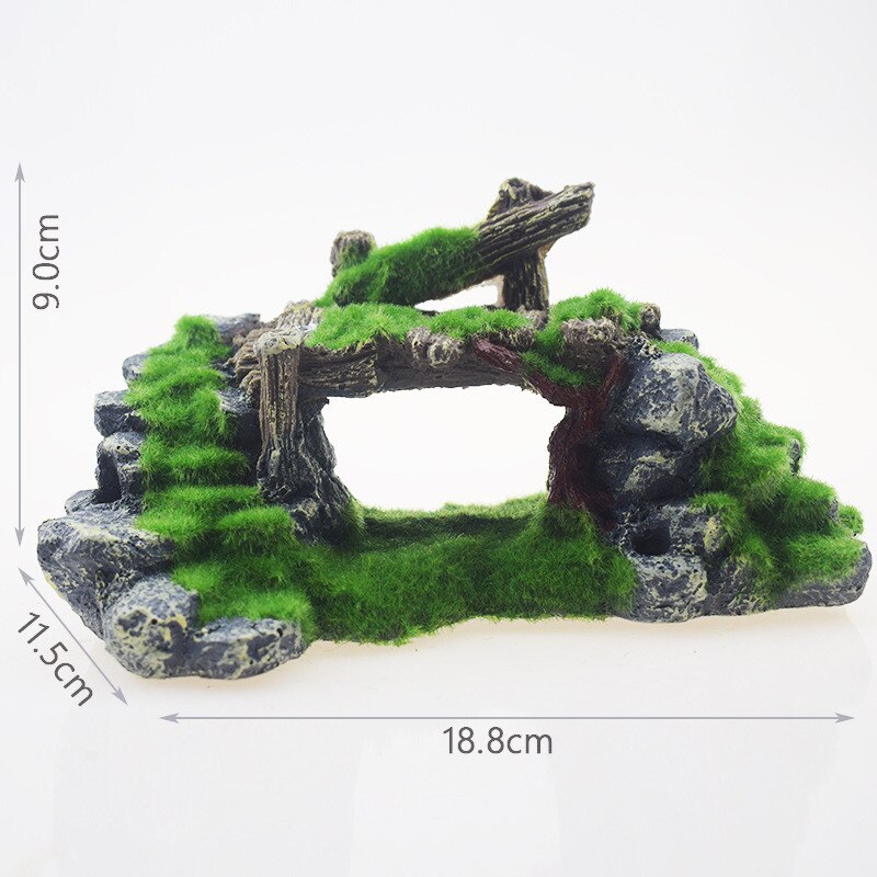1PC Aquarium Resin Bridge Fish Play Cave Ornaments Aquarium Decoration Turtle Tank Landscape Rockery Crafts Pet Supplies