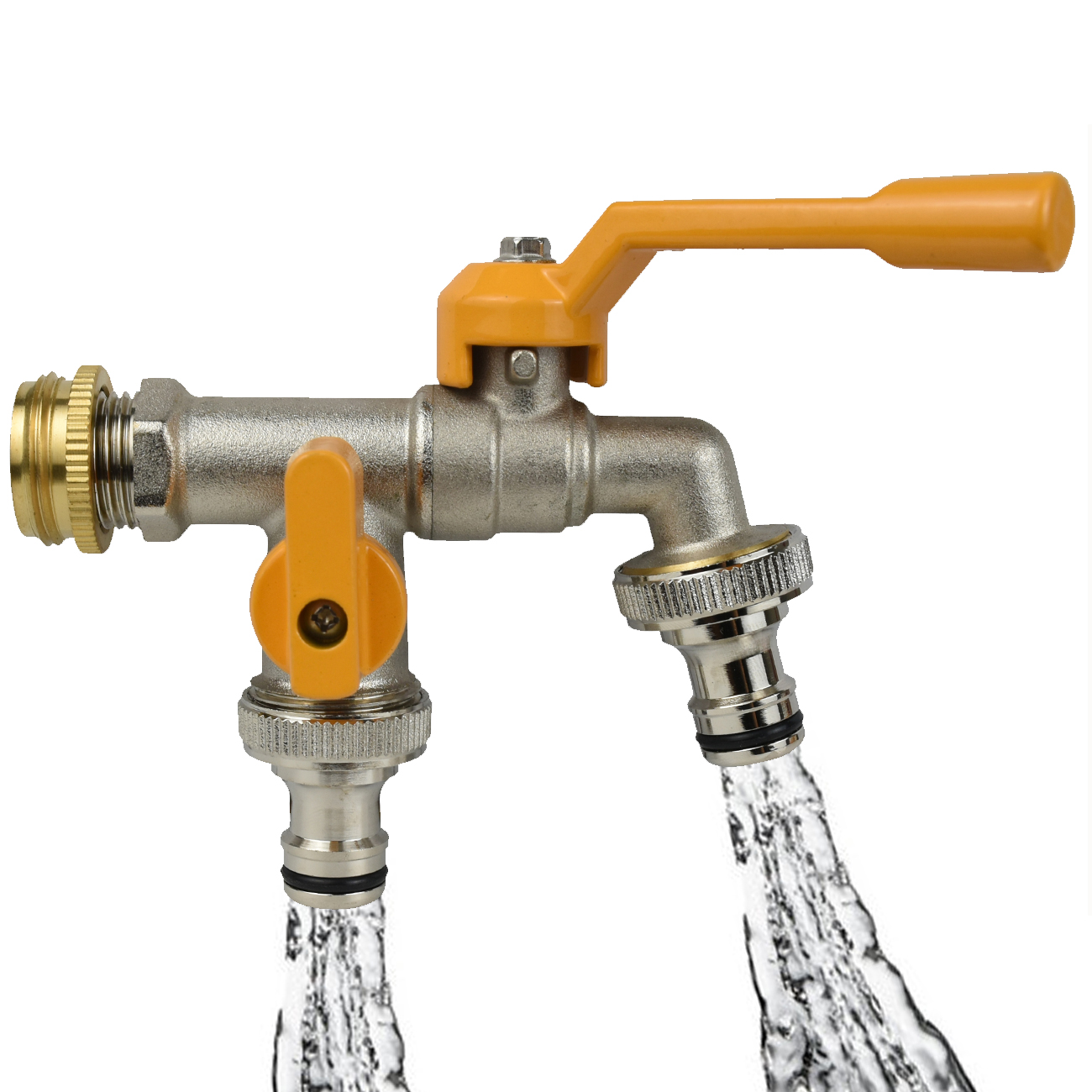 Gartenschlauch Messing Wasserhahn Wasserhahn Adapter 1/2'' IBC Wassertank Anschluss 2-Wege 1-Wege Bewässerung Joint Ersatz Fitting Kugelhahn