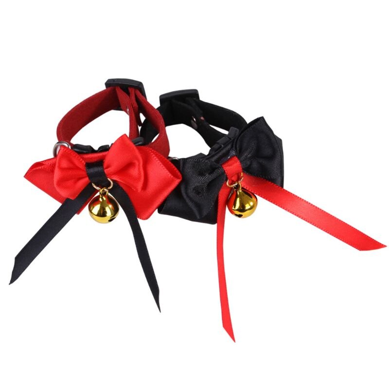 Adjustable Duck Bow Tie Collar with Bell Chicken Goose Necklace Pet Neck Strap Accessory