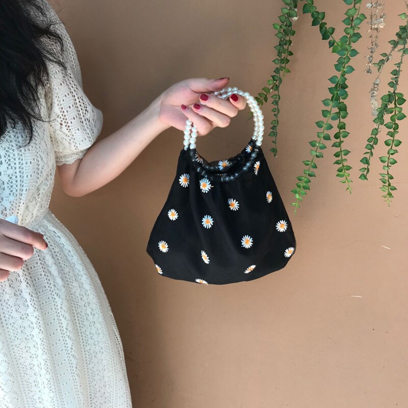 Mulheres rendas bordados sacos florais senhoras bolsa meninas moda nova flor grânulo bolsa tote ombro crossbody sacos pérola bolsa