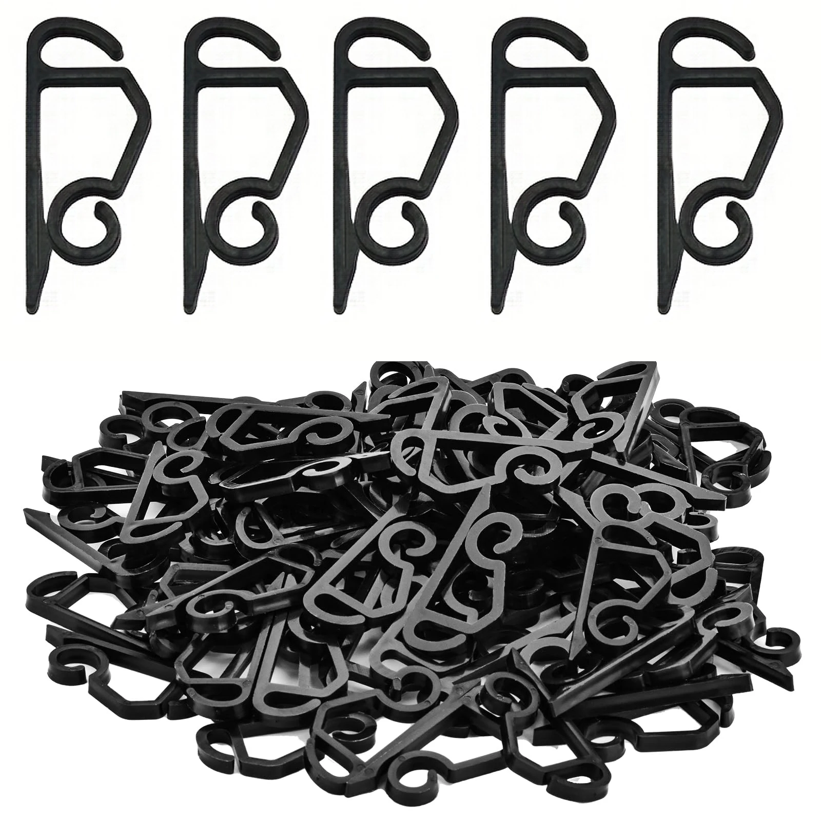 200/20x świąteczne wiszące klipsy mini haczyki na oświetlenie zewnętrzne łańcuchy świetlne dekoracje świąteczne plastikowe haczyki robić zawieszania rynien: M / Jasno szary