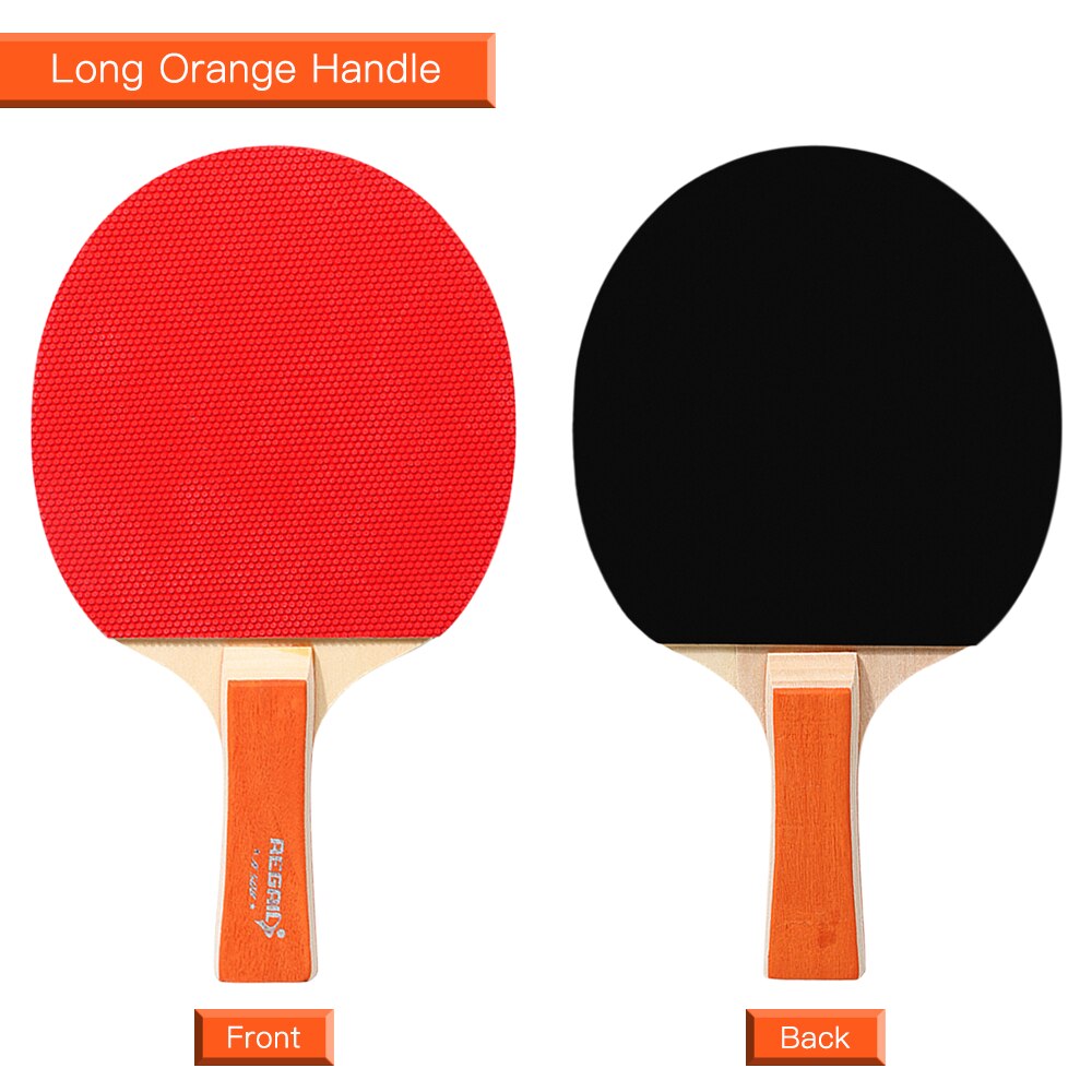 Pingpongbatjes, tafeltennisbatjes, 2 batjes met lange steel, pingpongracket trainingsaccessoires, racketpakket met 3 ballen