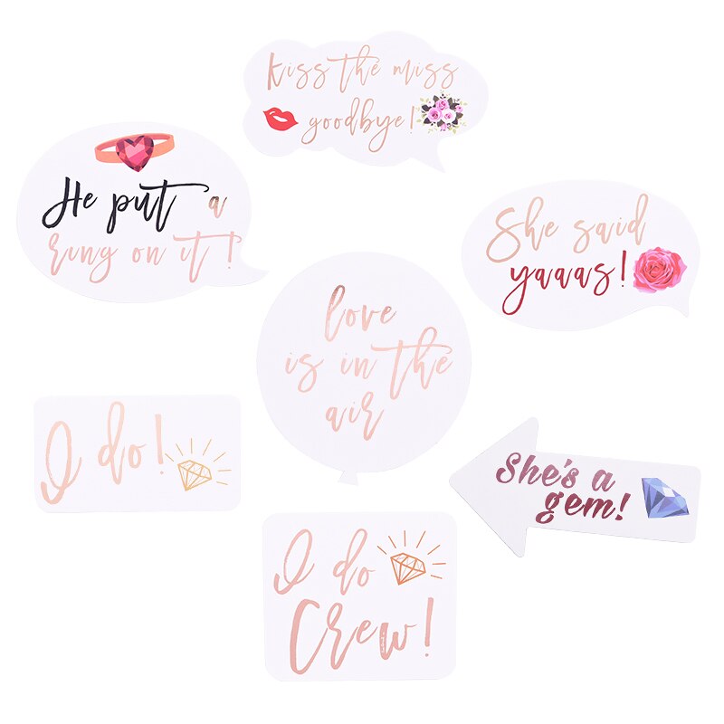 Pink Wedding Bride To Be Photo Booth Props Set Bridal Shower Wedding Decor DIY 23pcs Photo Props for Bachelorette Party Supplies