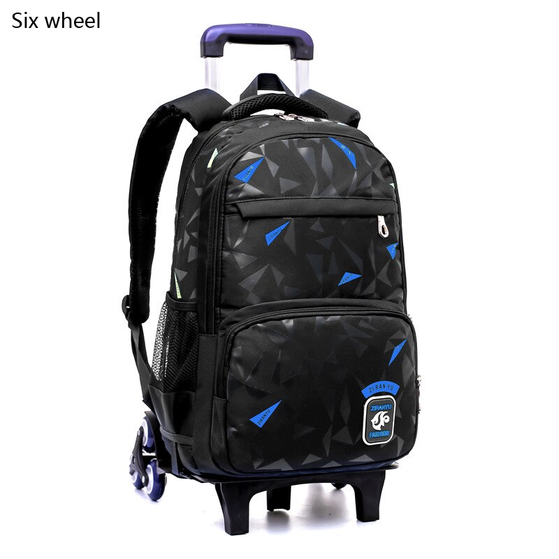 Rangen 4-9 Kids Trolley Boek Schooltas Jongens Meisjes Rugzak Waterdichte Verwijderbare Kinderen Schooltassen Met 2/6 Wielen trappen: 912306BL