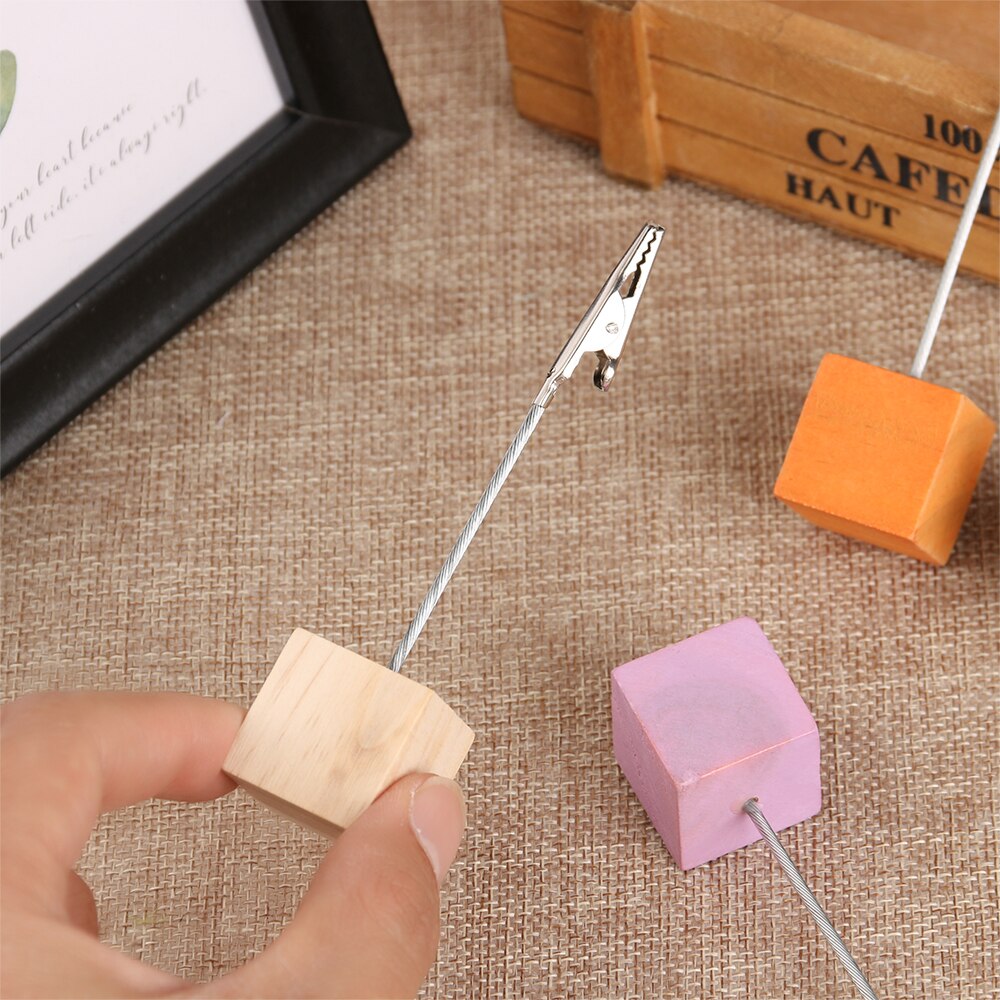 Ozdoby na biurko kwadratowy klips robić wiadomości drewniany klips robić pocztówek z kutego żelaza uwaga klip uwaga klip hurtownia