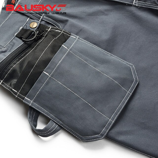 Construction Work Pants Men 100% Cotton Pants Working Pants Men Workwear Clothes with Knee Pads: 175-waist 88cm / Dark grey