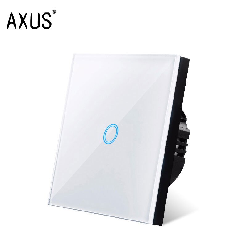 AXUS AC110-220V Touch Switch EU Standard White Crystal Glass Panel Light sensory Switch wall lamp touch Switches LED backlight