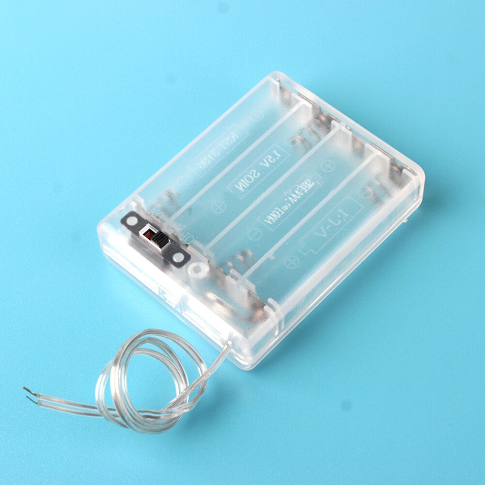 2 3 4 AA Battery Holder Box Transparent Case with Switch Battery Holder Box to Keep Battery Organized Protected